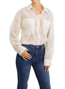 Camicia tinta unita con tasche Flavia 